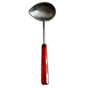 CORONA Vintage Stainless Ladle 10” Red Bakelite Hand Tear Drop Shape